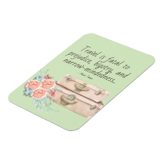 Reis is Fatal Mark Twain Quote Magneet (Linkerzijde)