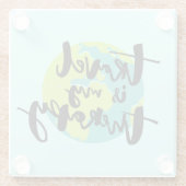 Reis is mijn Therapie Glazen Onderzetter (Achterkant)