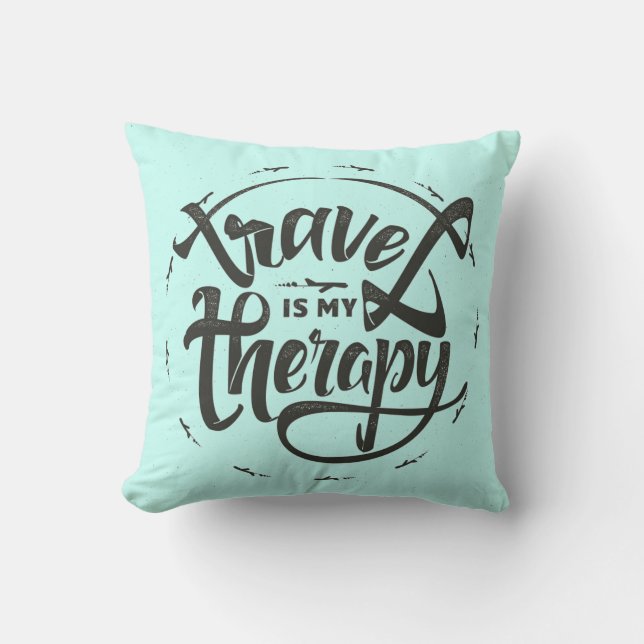 Reis is mijn therapie kussen (Voorkant)
