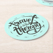 Reis is mijn therapie ronde kartonnen onderzetter (Gebogen)