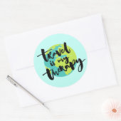 Reis is mijn Therapie Ronde Sticker (Envelop)