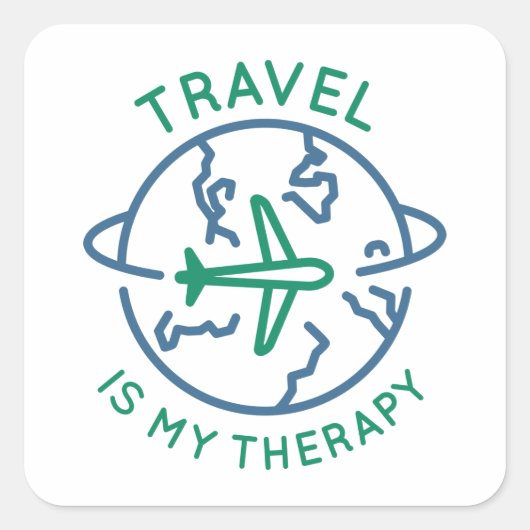 Reis is mijn therapie vierkante sticker (Voorkant)