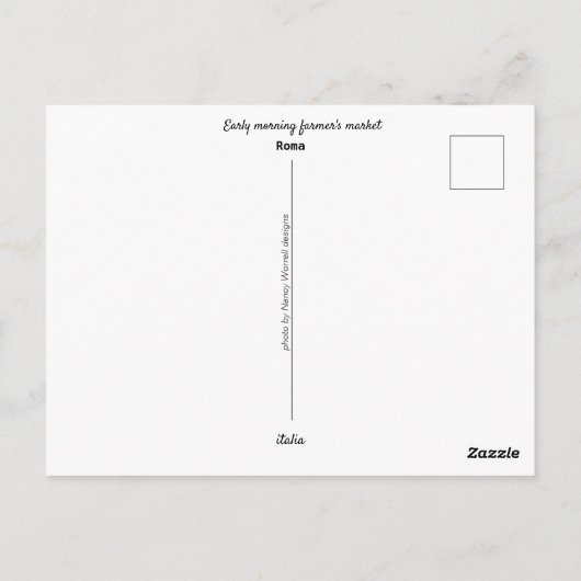 Reis | italië - Rome, boerenmarkt Briefkaart (Achterkant)