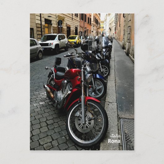 Reis | Italië — Rome, geparkeerde motorfietsen Briefkaart (Voorkant)