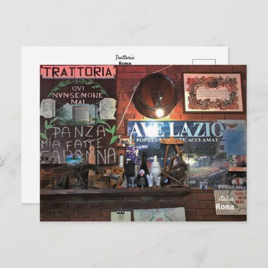 Reis | Italië - Rome Trattoria Briefkaart (Voorkant / Achterkant)