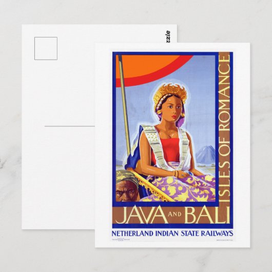  reis Java Bali Indonesia Briefkaart (Voorkant / Achterkant)
