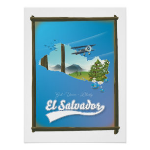 Reis kaart van El Salvador Perfect Poster