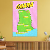 Reis kaart van Ghana Canvas Afdruk (Insitu (Woonkamer))