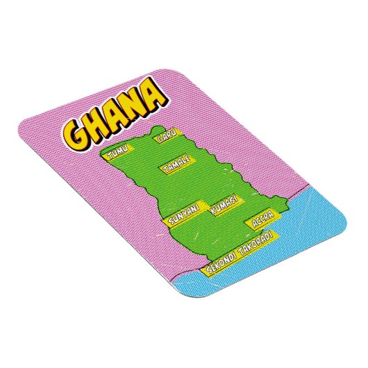 Reis kaart van Ghana Magneet (Rechterzijde)