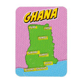 Reis kaart van Ghana Magneet (Verticaal)