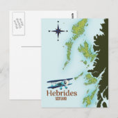 Reis kaart van Hebriden Schotland. (Voorkant / Achterkant)