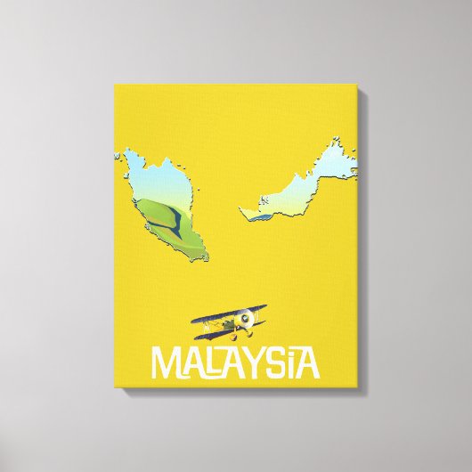 Reis kaart van Maleisië Canvas Afdruk (Voorkant)