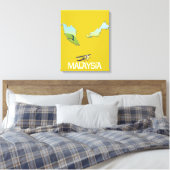 Reis kaart van Maleisië Canvas Afdruk (Insitu (Slaapkamer))
