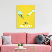 Reis kaart van Maleisië Canvas Afdruk (Insitu (Woonkamer))