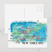 Reis Kaart Van Usa New Jersey Met Highlights (Voorkant / Achterkant)