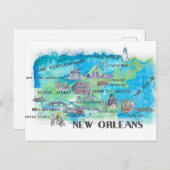 Reis Kaart van USA New Jersey met hoogtepunt (Voorkant / Achterkant)