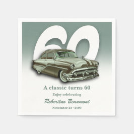 Reis Klassieke Groene Auto Wordt 60 Jaar Servet