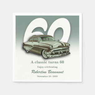 Reis Klassieke Groene Auto Wordt 60 Jaar Servet