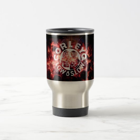 Reis koffiebok met CorleyQ "Fire"-design. Reisbeker (Center)