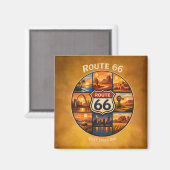 Reis Kunst langs de oude Route 66 Magneet (Voorkant / Achterkant)