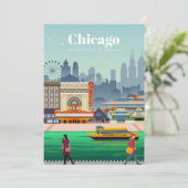 Reis Kunst Reis Naar Chicago Kaart (Staand voorkant)