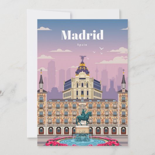 Reis Kunst Reis Naar Madrid Spanje Kaart (Voorkant)