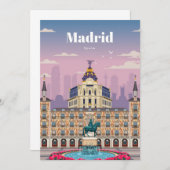 Reis Kunst Reis Naar Madrid Spanje Kaart (Voorkant / Achterkant)