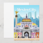 Reis Kunst Reis Naar Mexico Stad Kaart (Voorkant / Achterkant)