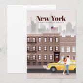 Reis Kunst Reis naar New York City Kaart (Voorkant / Achterkant)