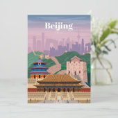 Reis Kunst Reis naar Peking China Feestdagenkaart (Staand voorkant)