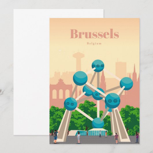 Reis Kunst Reizen naar Brussel Kaart (Voorkant / Achterkant)