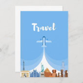 Reis Kunst Reizen Rond De Wereld Kaart (Voorkant / Achterkant)