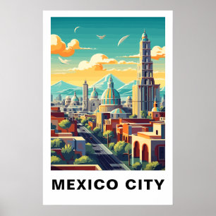 Reis Kunst uit Mexico City in vintage stijl Poster