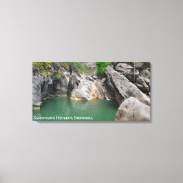 Reis Landschapsfotografie van Rocky Green Lake Canvas Afdruk