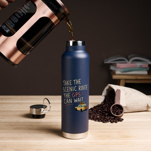 Reis langs de Schilderachtige Route Waterfles (Koffie (Gedraaid) )
