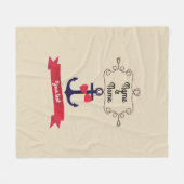 Reis lijst zeemaand zee Ankertouw Ri Fleece Deken (Voorkant (Horizontaal))