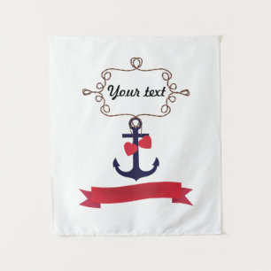 Reis lijst zeemaand zee Ankertouw Ri Wandkleed