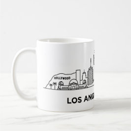 Reis Los Angeles Silhouet Minimalistische Lijn Kun Koffiemok