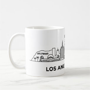 Reis Los Angeles Silhouet Minimalistische Lijn Kun Koffiemok