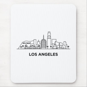 Reis Los Angeles Silhouet Minimalistische Lijn Kun Muismat