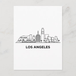 Reis Los Angeles Silhouet Minimalistische Lijnkuns Briefkaart