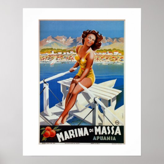  reis Marina di Massa Italiaanse adverteren Poster (Voorkant)