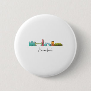 Reis Marokko Kaart Marrakesh Casablanca Tanjier Fe Ronde Button 5,7 Cm