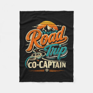 Reis mede kapitein vintage familie reizen camper fleece deken