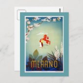  reis Merano Meran Italiaans Briefkaart (Voorkant / Achterkant)