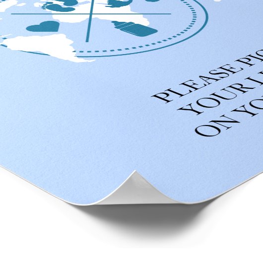 Reis met Baby shower paspoort bagageaanvraag Poster (Hoek)