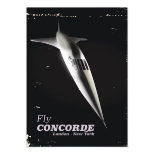 Reis met Concorde vintage reisposter Foto Afdruk