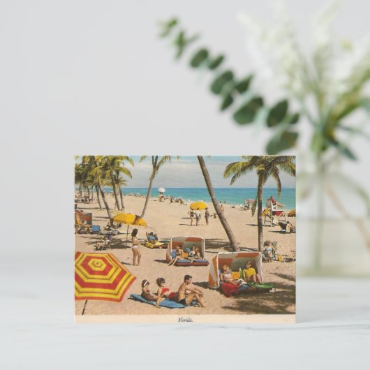  reis met de bus van Retro Florida Briefkaart (Staand voorkant)