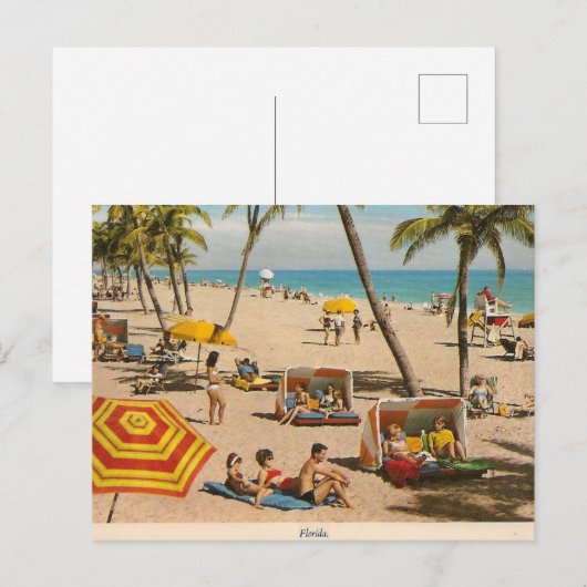  reis met de bus van Retro Florida Briefkaart (Voorkant / Achterkant)