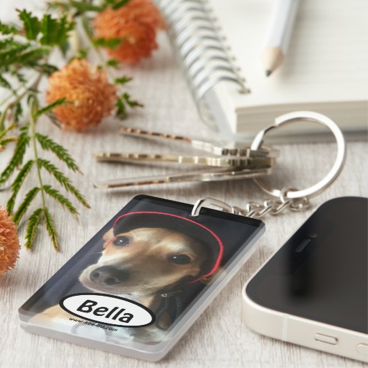 REIS MET EEN DOG - sleutelhanger (Voorkant Rechts)